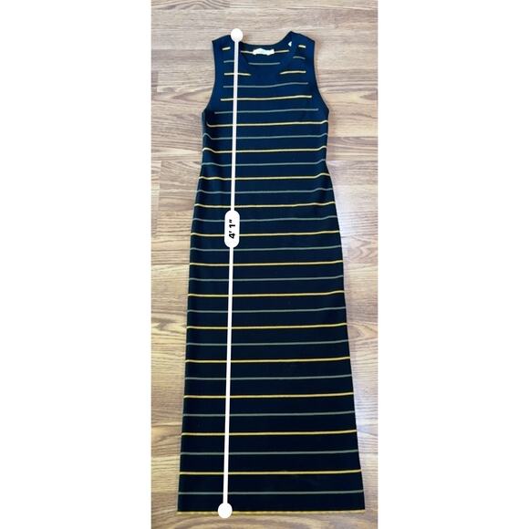 A.L.C Bodycon sleeveless Striped Shane Dress black knit midi dress size M - Picture 5 of 11